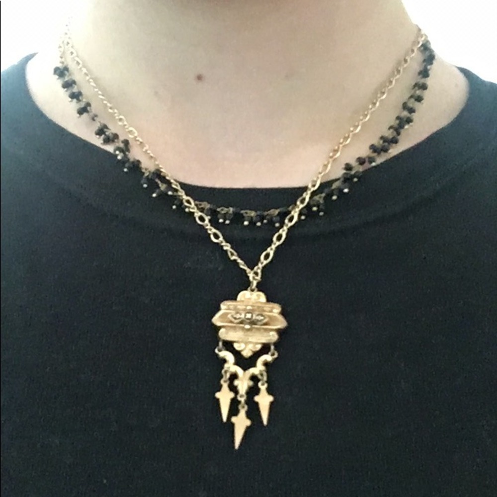 “Fragments” Gold and Black Necklace